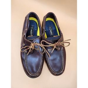 Timberland Kia Wah Bay Brown Leather 2 Eye Classic Men's Boat Shoes Sz 9.5M